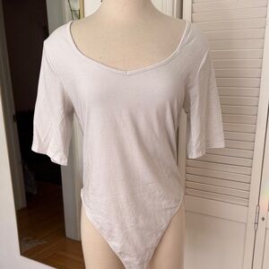 Old Navy White Scoop Neck Bodysuit
